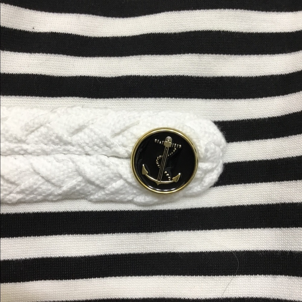 Kate Nautical Striped Knit Cardigan Jacket w/ Braided Trim Gold Buttons - Chic - Picture 5 of 6